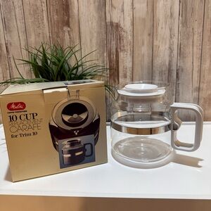 Vintage Melitta 10-cup replacement glass carafe Trim 10 White